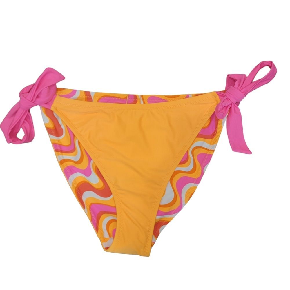 Wild Fable Bikini Swimsuit Side-tie High Leg Cheeky Bottoms XL NEW Reversible